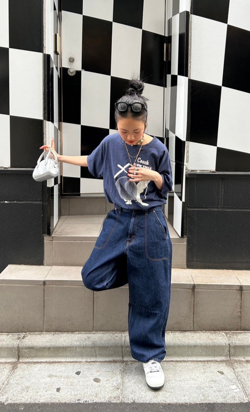 刺繍カーブデニム